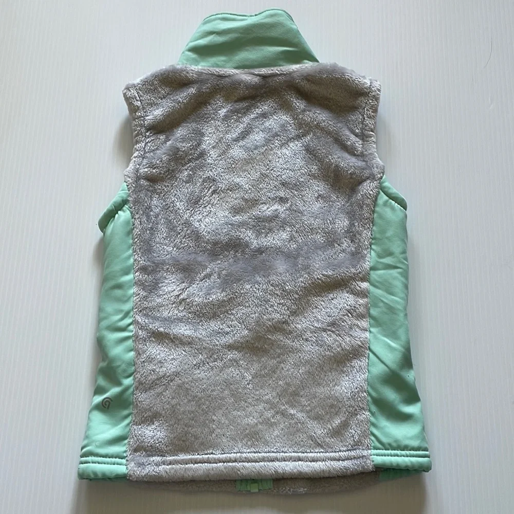 Champion sea foam green & light gray full zip vest.  Girls Size XS (4-5)